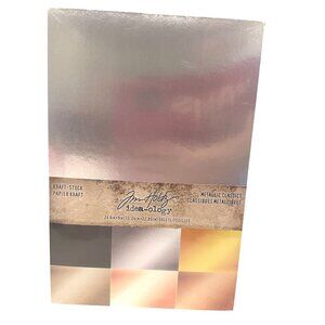 Tim Holtz Metallic Classics Kraft Stock Cardstock TH94227 24 Sheets 6x9 Pad
